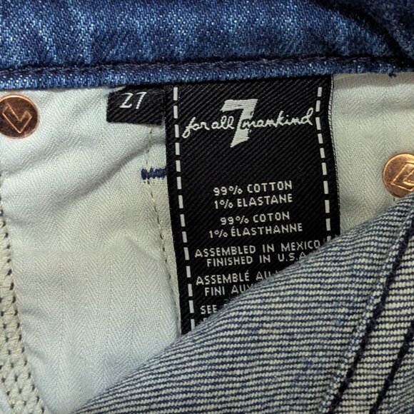 7 for all mankind High Waisted Bleach Stripe Jeans Size 27 - Picture 9 of 9